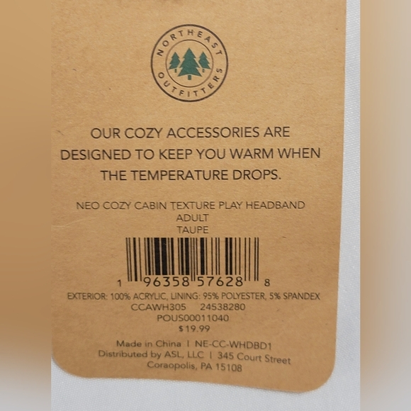 Northeast Outfitters Cozy Cabin Textured Play Headband In Taupe Womens One Size - Picture 2 of 6